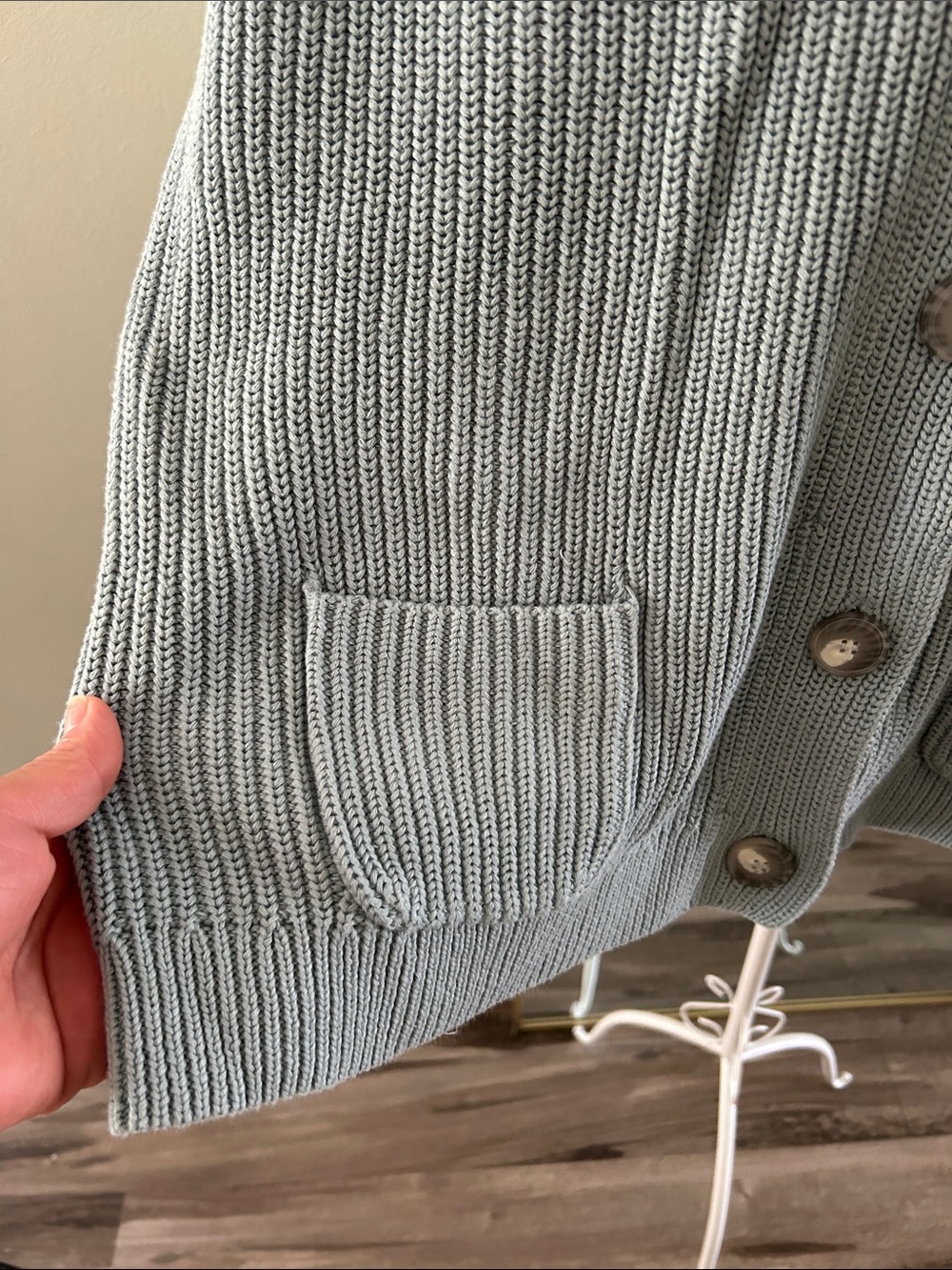 Coldwater Creek Ribbed Button-Front Cardigan/ oversize - Picture 3 of 5